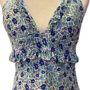 J. Crew Floral One Piece Swimsuit - Blue and Green